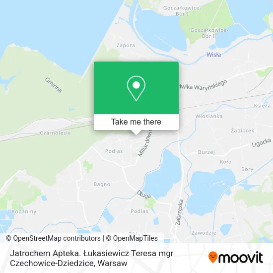 Jatrochem Apteka. Łukasiewicz Teresa mgr Czechowice-Dziedzice map