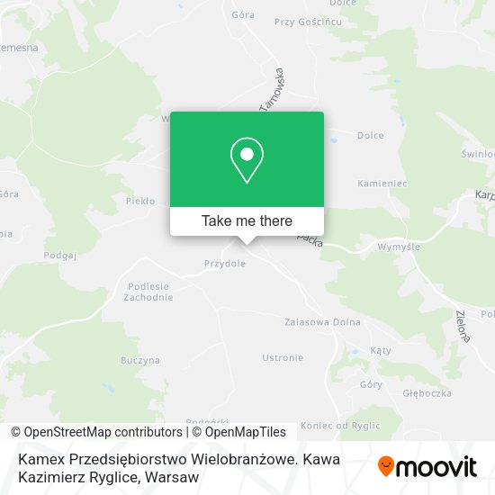 Kamex Przedsiębiorstwo Wielobranżowe. Kawa Kazimierz Ryglice map