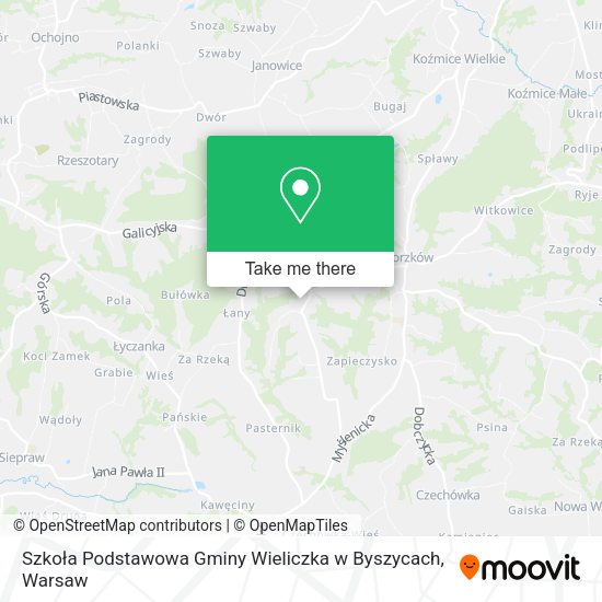 Szkoła Podstawowa Gminy Wieliczka w Byszycach map