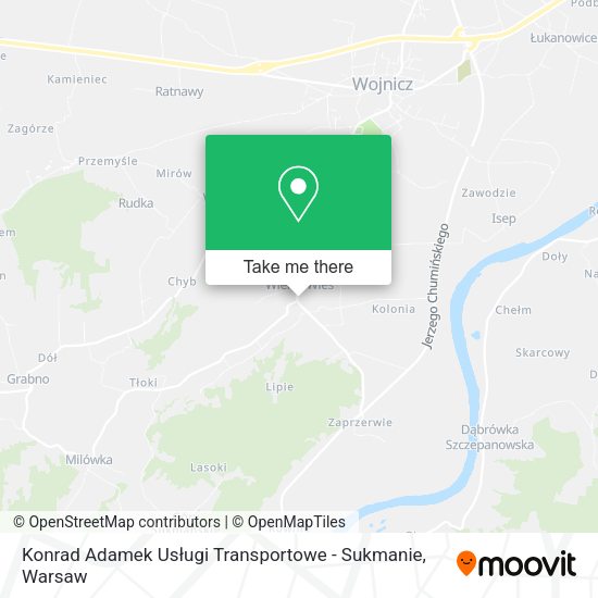 Konrad Adamek Usługi Transportowe - Sukmanie map