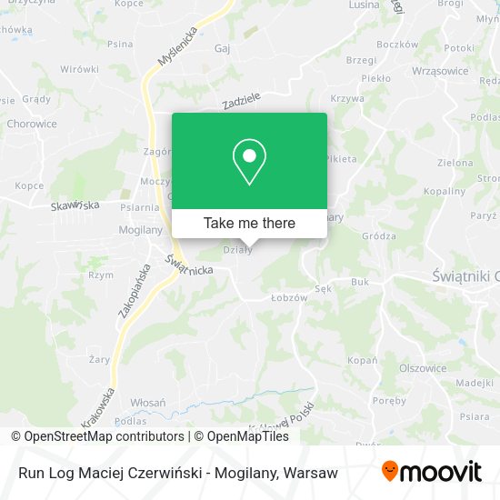 Run Log Maciej Czerwiński - Mogilany map