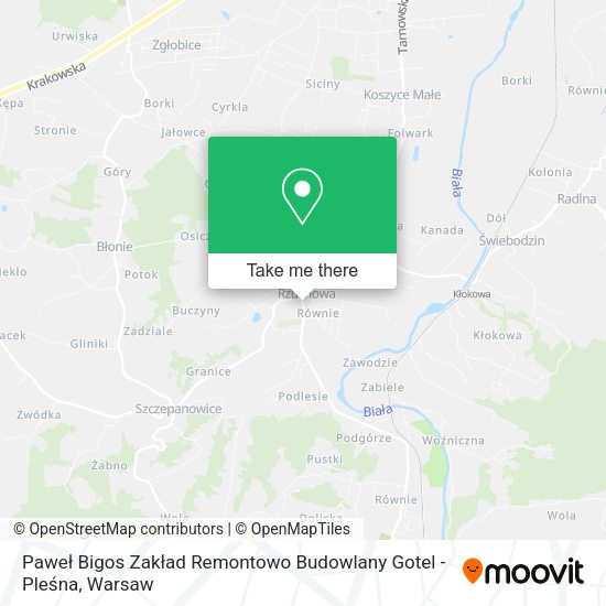 Paweł Bigos Zakład Remontowo Budowlany Gotel - Pleśna map