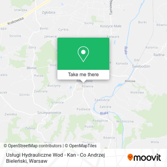 Карта Usługi Hydrauliczne Wod - Kan - Co Andrzej Bieleński