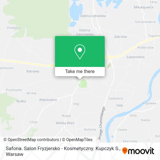 Safona. Salon Fryzjersko - Kosmetyczny. Kupczyk S. map