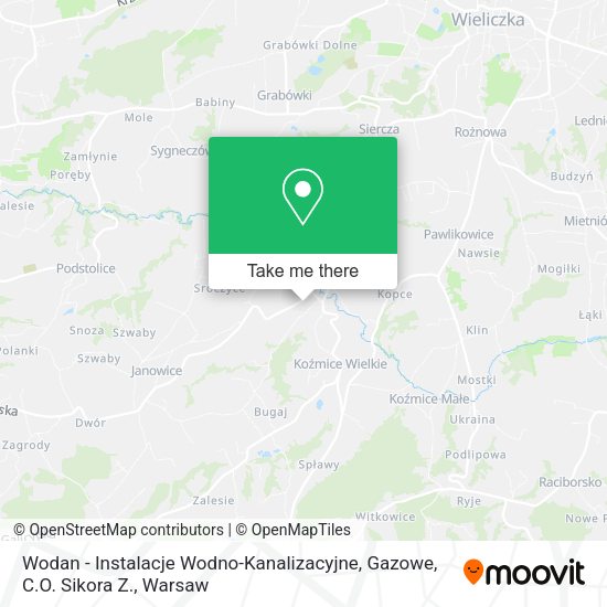 Wodan - Instalacje Wodno-Kanalizacyjne, Gazowe, C.O. Sikora Z. map