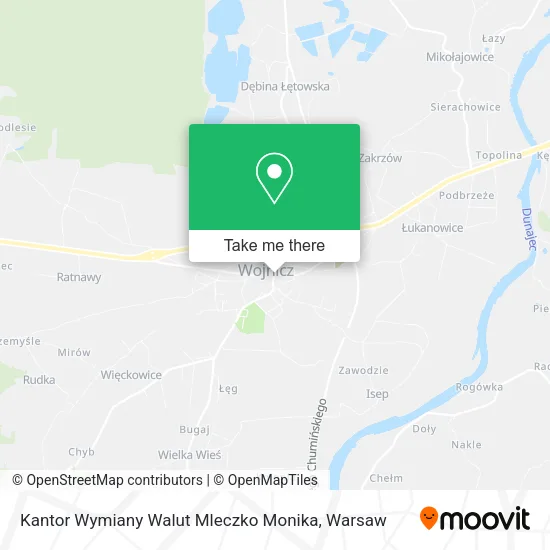 Карта Kantor Wymiany Walut Mleczko Monika