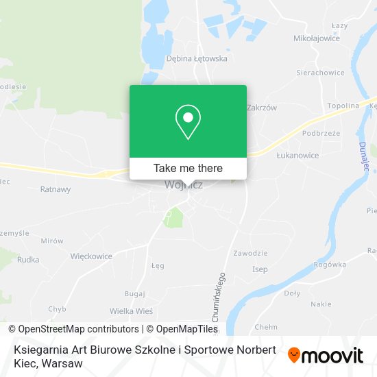 Ksiegarnia Art Biurowe Szkolne i Sportowe Norbert Kiec map