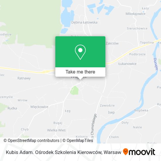 Kubis Adam. Ośrodek Szkolenia Kierowców map