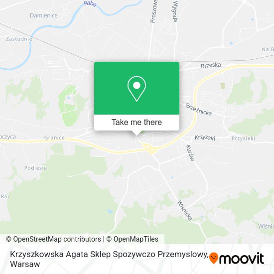 Карта Krzyszkowska Agata Sklep Spozywczo Przemyslowy