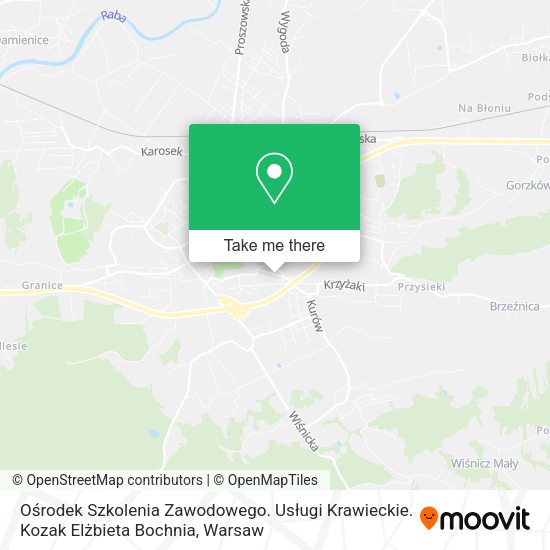 Ośrodek Szkolenia Zawodowego. Usługi Krawieckie. Kozak Elżbieta Bochnia map