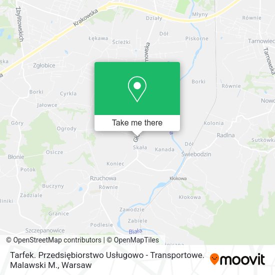 Tarfek. Przedsiębiorstwo Usługowo - Transportowe. Malawski M. map