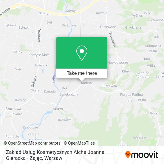 Zakład Usług Kosmetycznych Aicha Joanna Gieracka - Zając map