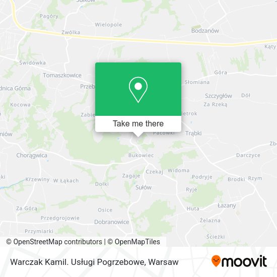 Warczak Kamil. Usługi Pogrzebowe map