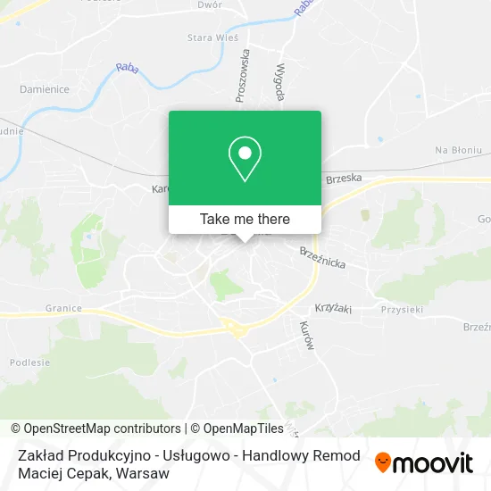 Zakład Produkcyjno - Usługowo - Handlowy Remod Maciej Cepak map