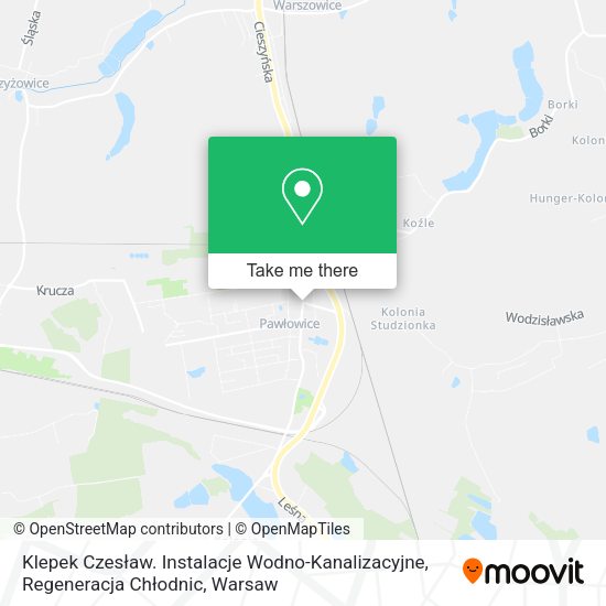 Klepek Czesław. Instalacje Wodno-Kanalizacyjne, Regeneracja Chłodnic map