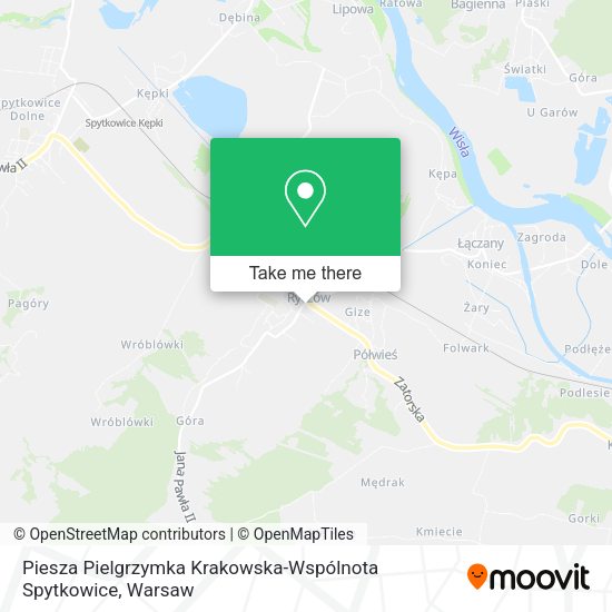 Карта Piesza Pielgrzymka Krakowska-Wspólnota Spytkowice