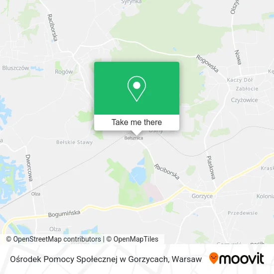 Карта Ośrodek Pomocy Społecznej w Gorzycach