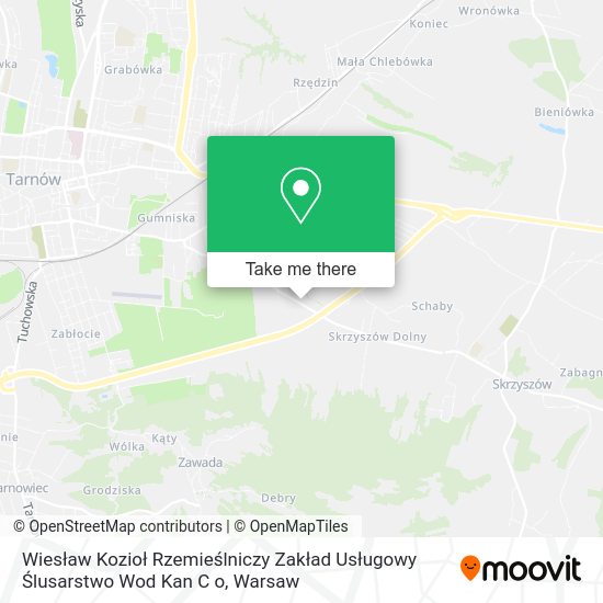 Wiesław Kozioł Rzemieślniczy Zakład Usługowy Ślusarstwo Wod Kan C o map