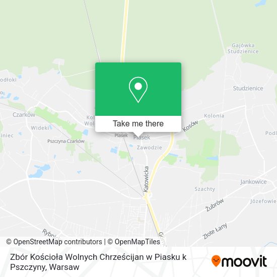 Zbór Kościoła Wolnych Chrześcijan w Piasku k Pszczyny map