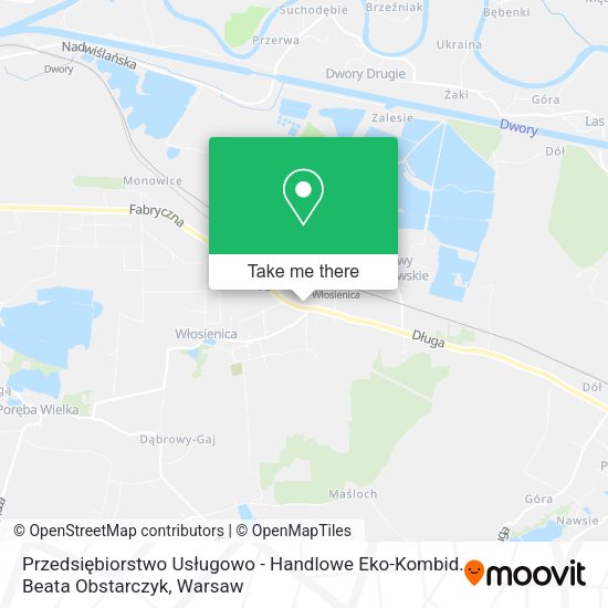 Przedsiębiorstwo Usługowo - Handlowe Eko-Kombid. Beata Obstarczyk map