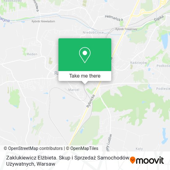 Zaklukiewicz Elżbieta. Skup i Sprzedaż Samochodów Używatnych map