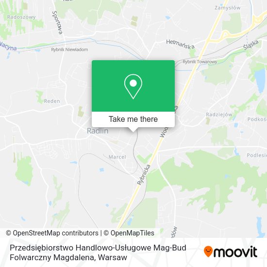 Przedsiębiorstwo Handlowo-Usługowe Mag-Bud Folwarczny Magdalena map