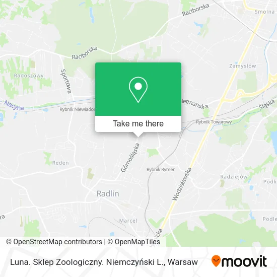 Luna. Sklep Zoologiczny. Niemczyński L. map