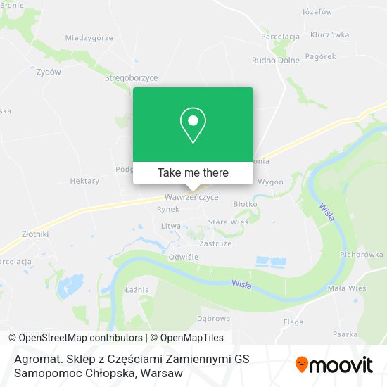 Agromat. Sklep z Częściami Zamiennymi GS Samopomoc Chłopska map