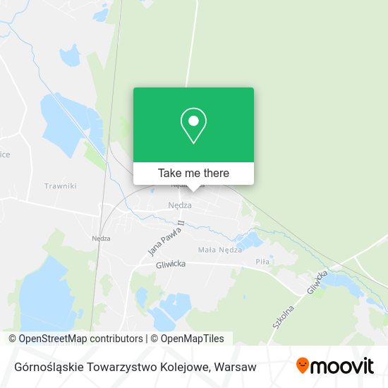 Карта Górnośląskie Towarzystwo Kolejowe