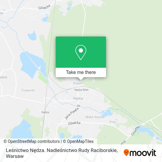 Карта Leśnictwo Nędza. Nadleśnictwo Rudy Raciborskie