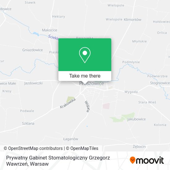 Карта Prywatny Gabinet Stomatologiczny Grzegorz Wawrzeń