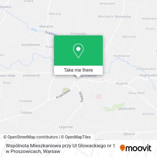 Wspólnota Mieszkaniowa przy Ul Głowackiego nr 1 w Proszowicach map