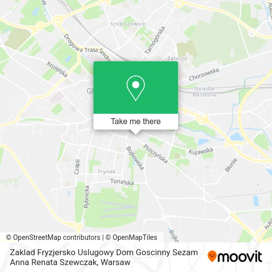 Карта Zaklad Fryzjersko Uslugowy Dom Goscinny Sezam Anna Renata Szewczak