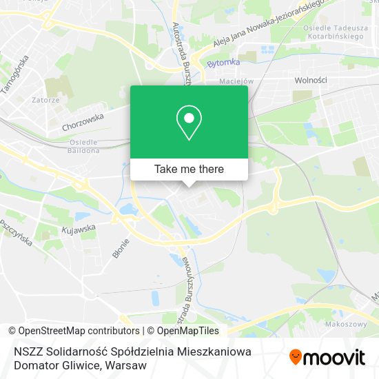 NSZZ Solidarność Spółdzielnia Mieszkaniowa Domator Gliwice map