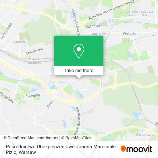 Pośrednictwo Ubezpieczeniowe Joanna Marciniak-Pizio map