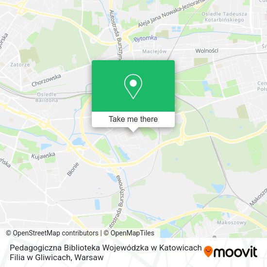 Pedagogiczna Biblioteka Wojewódzka w Katowicach Filia w Gliwicach map