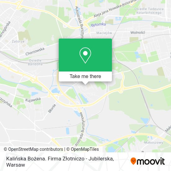 Kalińska Bożena. Firma Złotniczo - Jubilerska map