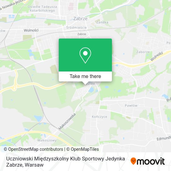 Uczniowski Międzyszkolny Klub Sportowy Jedynka Zabrze map