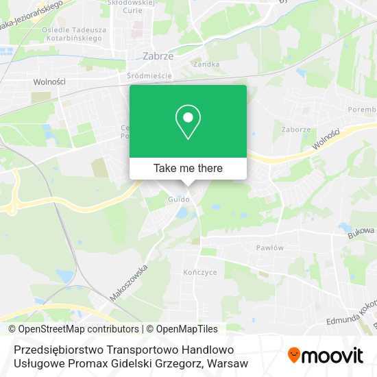 Przedsiębiorstwo Transportowo Handlowo Usługowe Promax Gidelski Grzegorz map