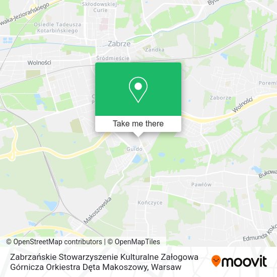 Zabrzańskie Stowarzyszenie Kulturalne Załogowa Górnicza Orkiestra Dęta Makoszowy map