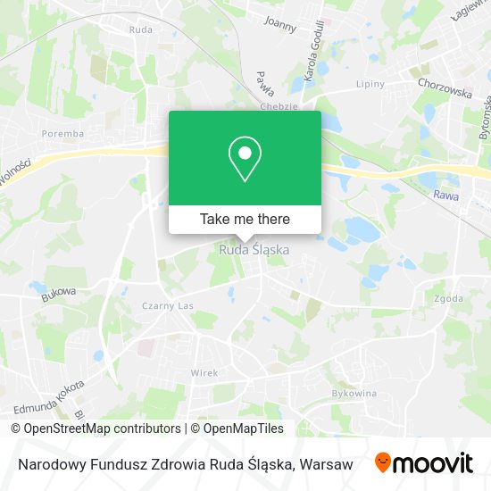 Narodowy Fundusz Zdrowia Ruda Śląska map