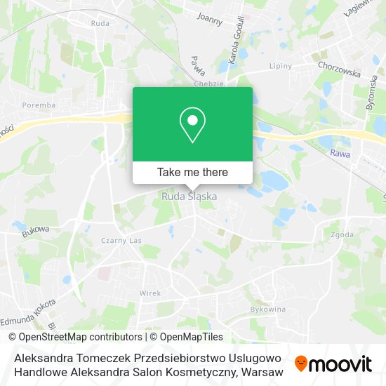 Aleksandra Tomeczek Przedsiebiorstwo Uslugowo Handlowe Aleksandra Salon Kosmetyczny map