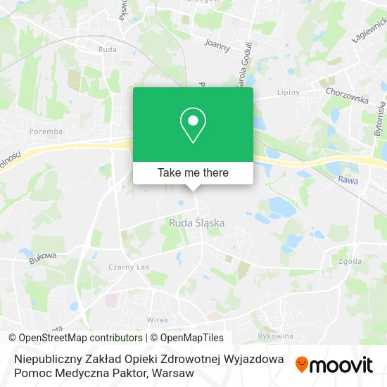 Niepubliczny Zakład Opieki Zdrowotnej Wyjazdowa Pomoc Medyczna Paktor map