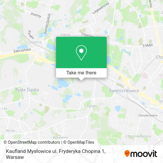 Карта Kaufland Mysłowice ul. Fryderyka Chopina 1