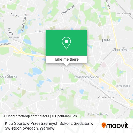 Klub Sportow Przestrzennych Sokol z Siedziba w Swietochlowicach map