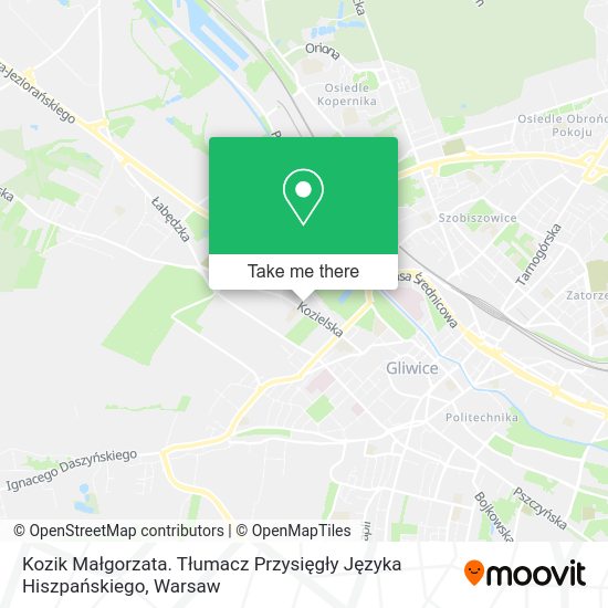 Kozik Małgorzata. Tłumacz Przysięgły Języka Hiszpańskiego map