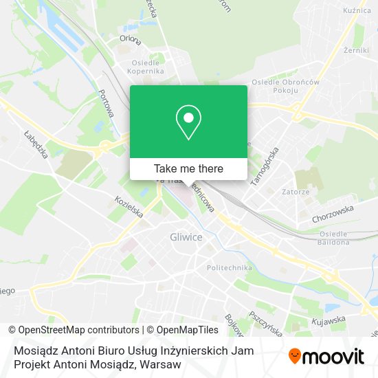 Mosiądz Antoni Biuro Usług Inżynierskich Jam Projekt Antoni Mosiądz map