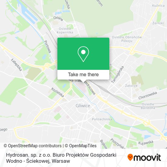 Hydrosan. sp. z o.o. Biuro Projektów Gospodarki Wodno - Ściekowej map