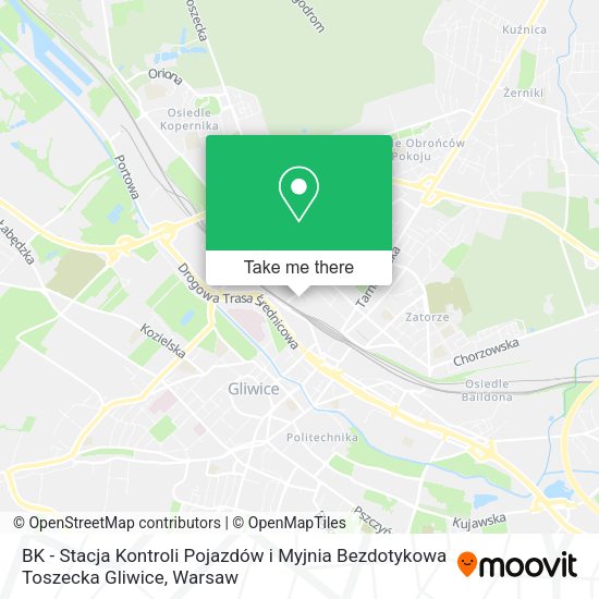 BK - Stacja Kontroli Pojazdów i Myjnia Bezdotykowa Toszecka Gliwice map