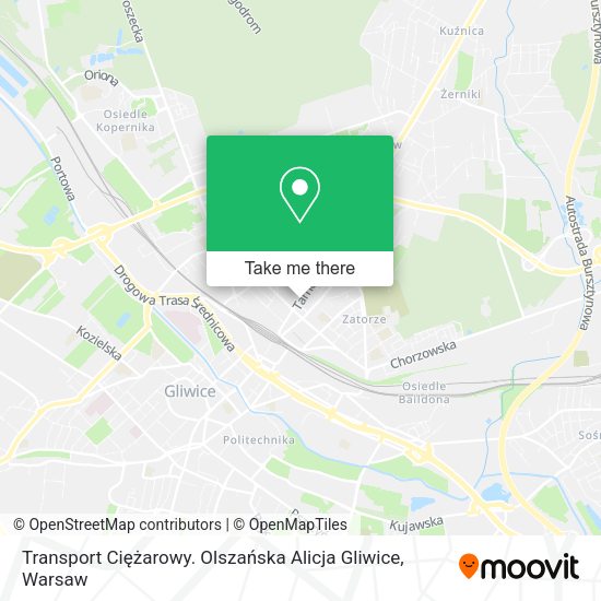 Карта Transport Ciężarowy. Olszańska Alicja Gliwice